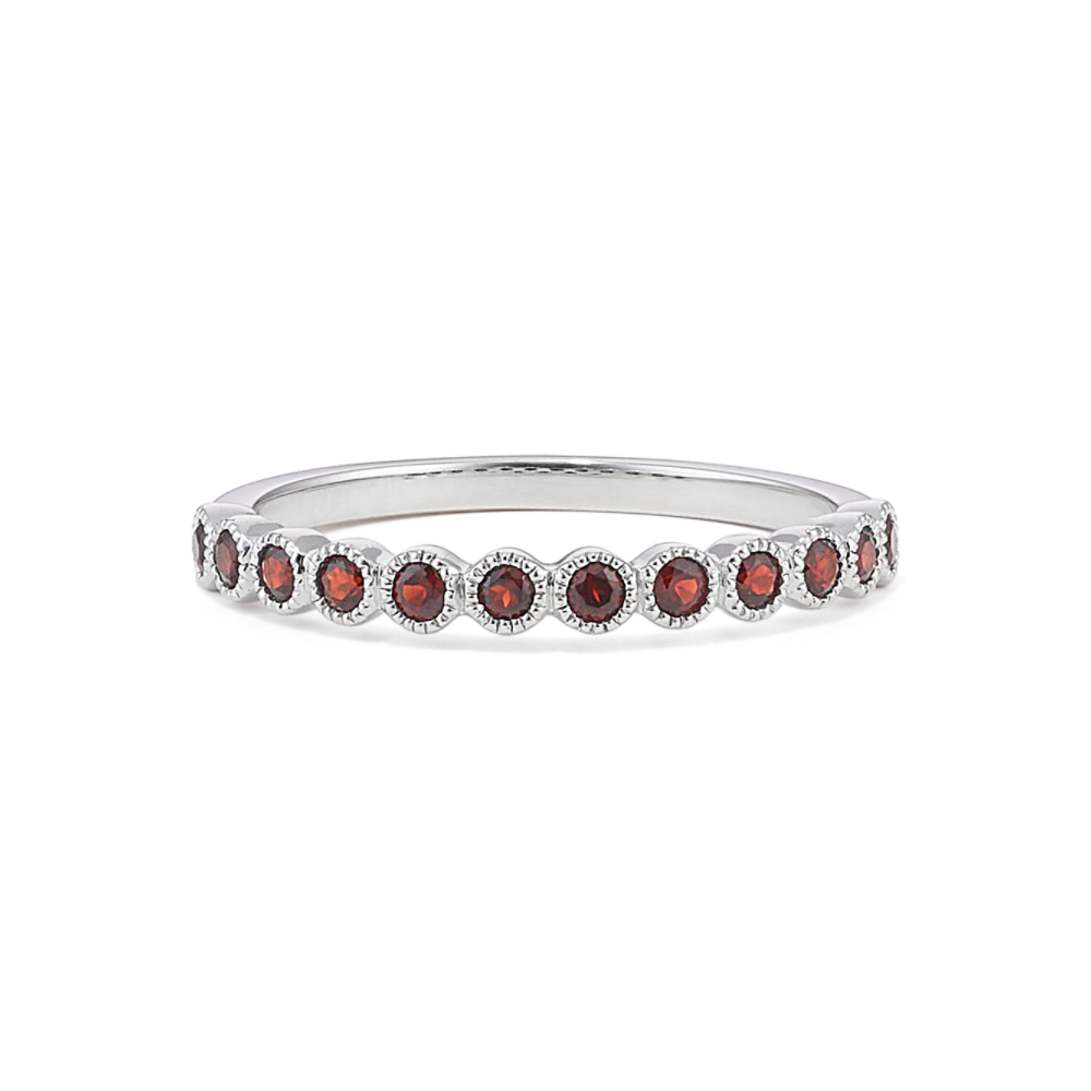 Bezel set garnet on sale ring