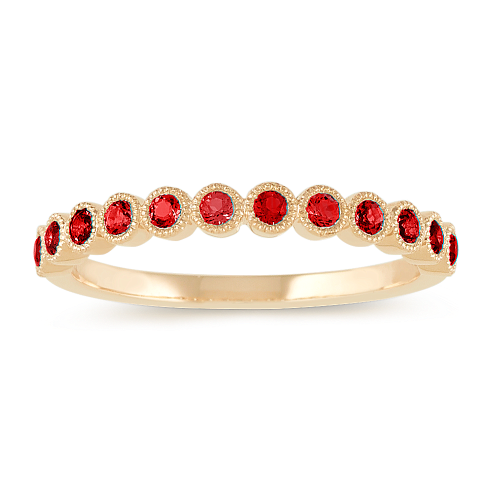 Leah Bezel-Set Garnet Ring