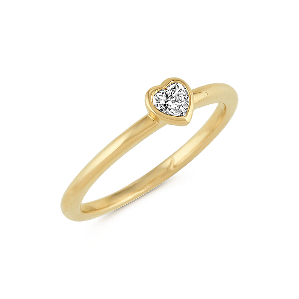 BezelSet Heart Shaped Diamond Stackable Ring Shane Co.
