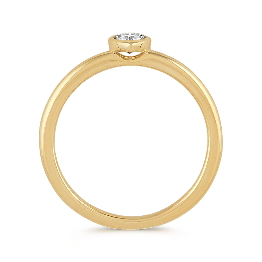 BezelSet Heart Shaped Diamond Stackable Ring Shane Co.