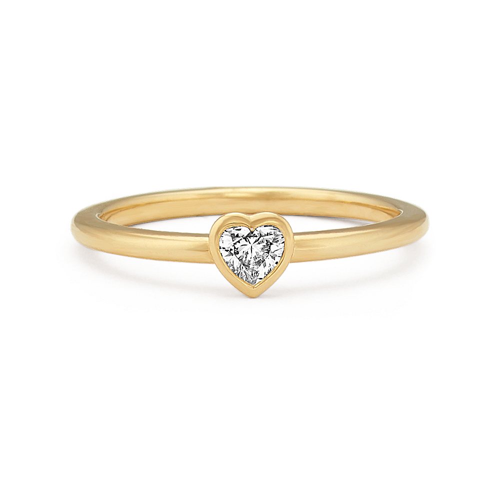 BezelSet Heart Shaped Diamond Stackable Ring Shane Co.