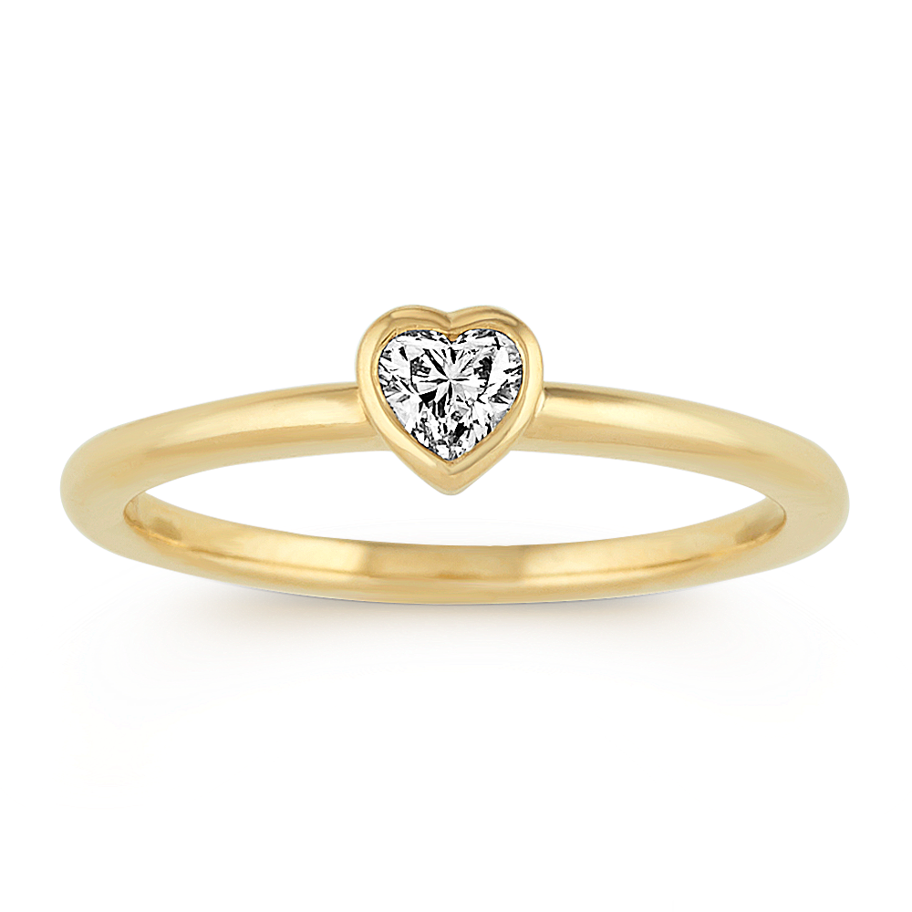 BezelSet Heart Shaped Diamond Stackable Ring Shane Co.