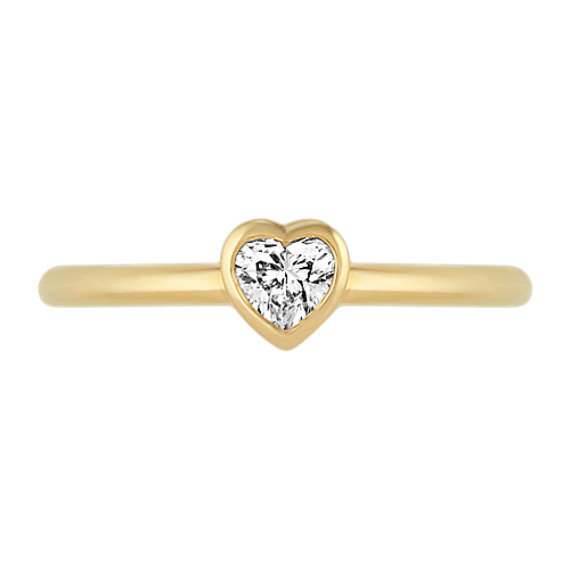 BezelSet Heart Shaped Diamond Stackable Ring Shane Co.