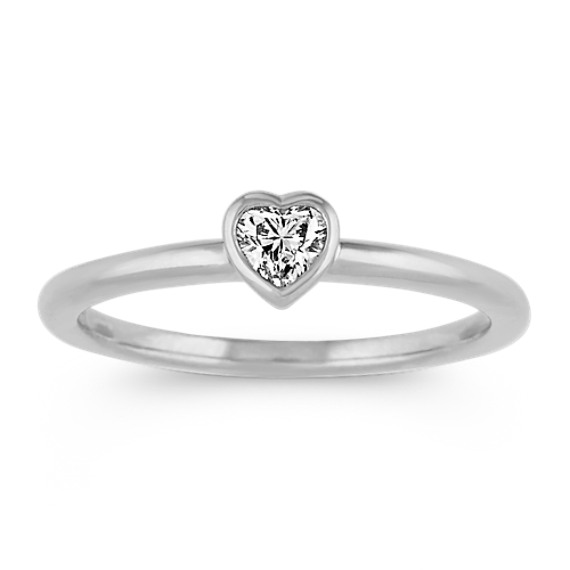 BezelSet Heart Shaped Ruby Stackable Ring Shane Co.