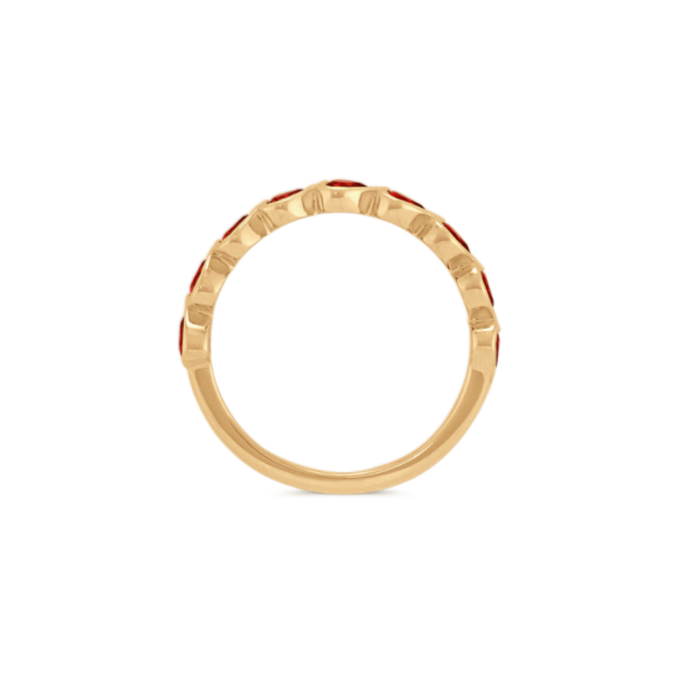 Adore Garnet Heart Ring in 14K Yellow Gold