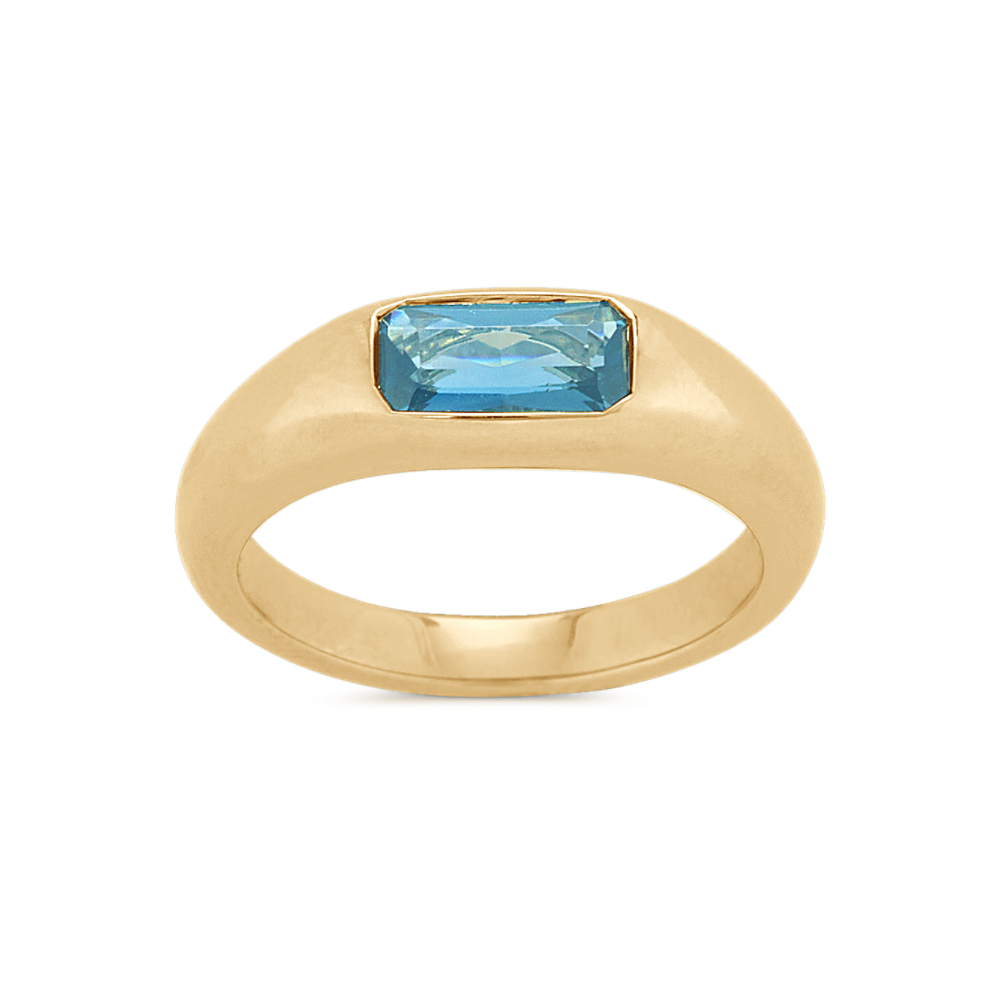 Bezel-Set Natural London Blue Topaz Ring