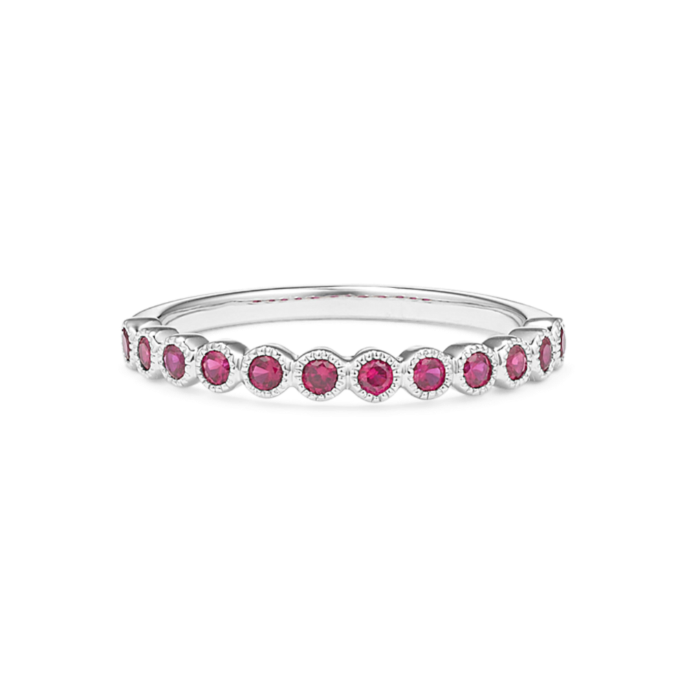 Leah Bezel-Set Ruby Ring in 14K White Gold