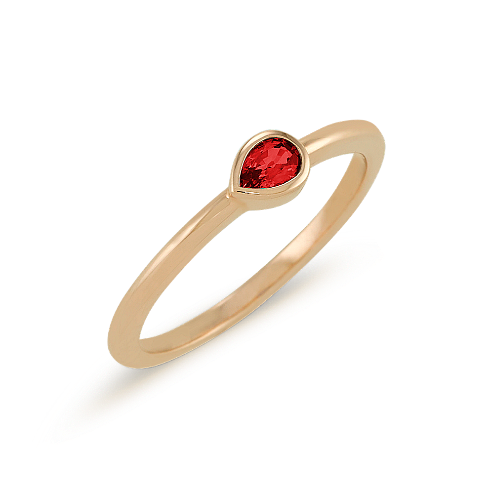 Bezel-Set Ruby Ring in 14k Yellow Gold | Shane Co.