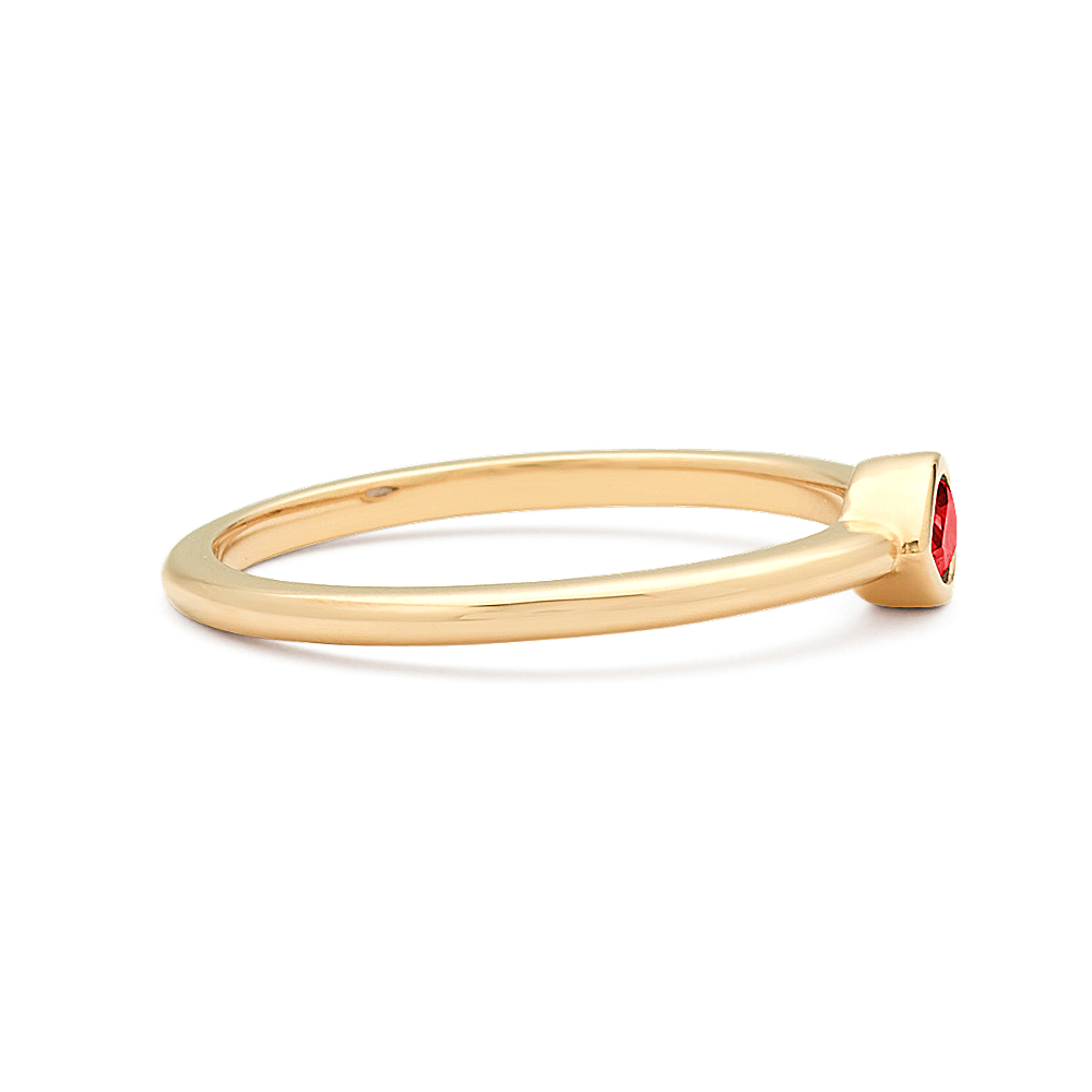 Bezel-Set Ruby Ring in 14k Yellow Gold | Shane Co.