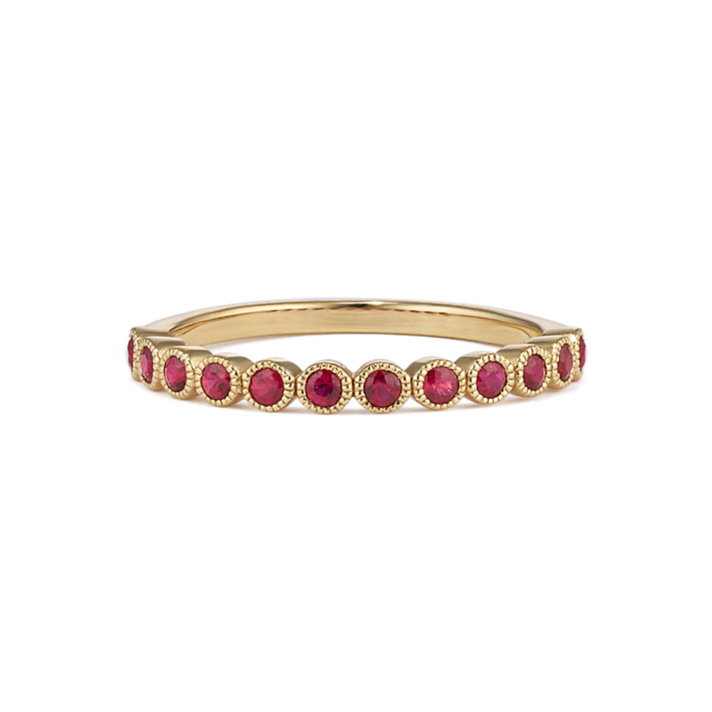 Leah Bezel-Set Ruby Ring in 14K Yellow Gold