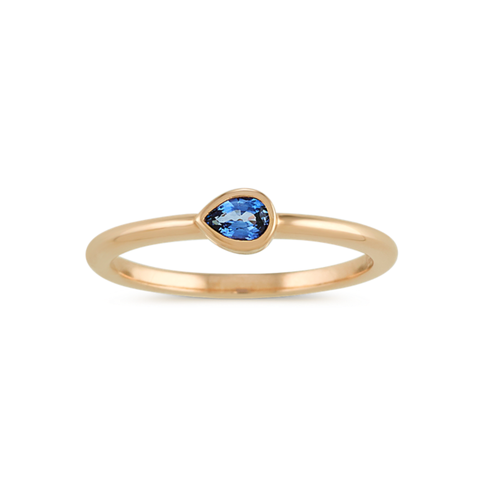 Bezel-Set Traditional Sapphire Ring in 14k Yellow Gold