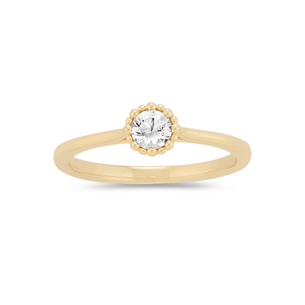 Bezel-Set White Sapphire Ring