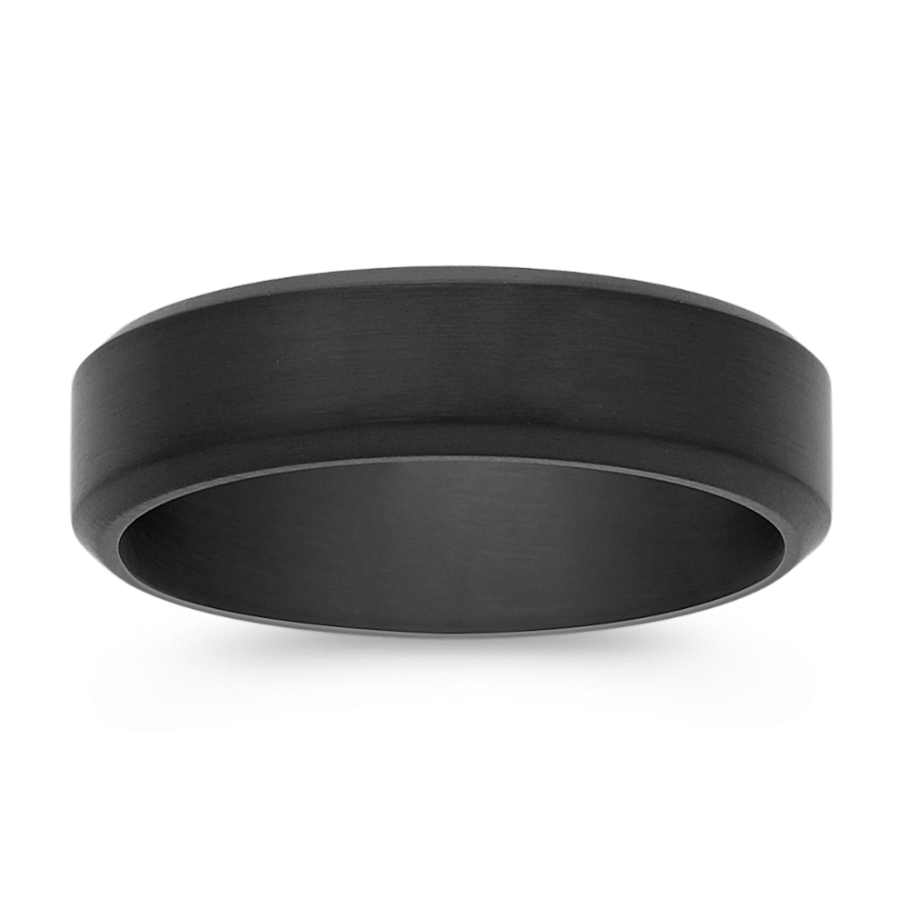 Black Cobalt Comfort Fit Ring with Satin Finish (6mm)