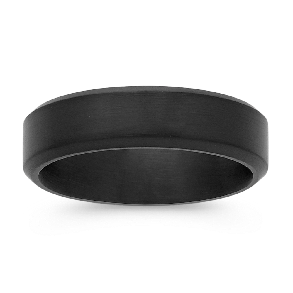 Black Cobalt Comfort Fit Ring with Satin Finish (6mm)