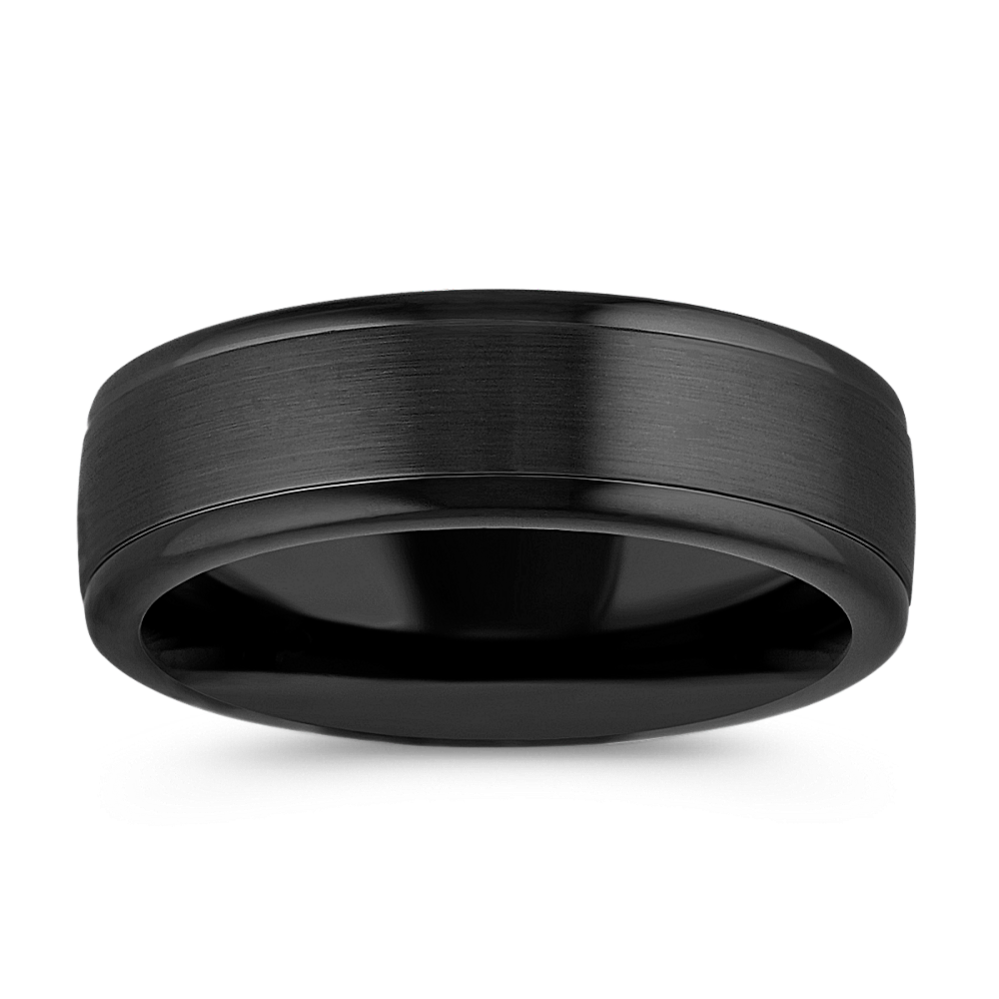 Black Cobalt Ring with Satin Finish (7mm)