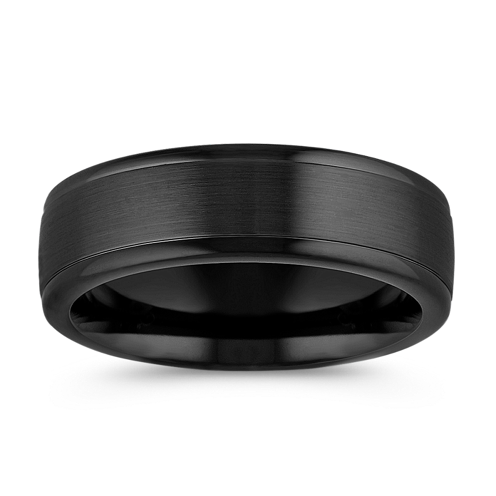 Black Cobalt Ring with Satin Finish (7mm)