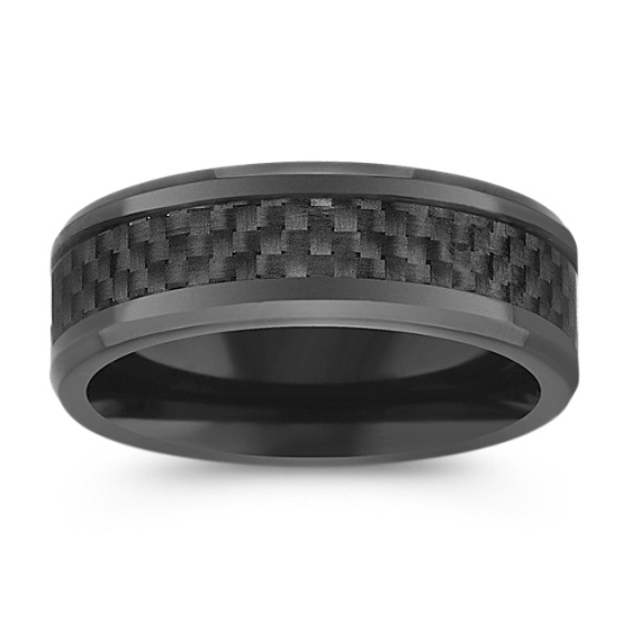 silver and carbon fiber ring