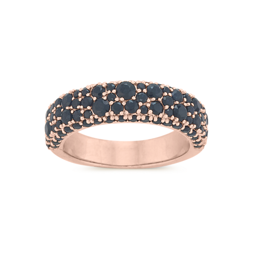 Montserrat Black Sapphire Cluster Ring in 14K Rose Gold