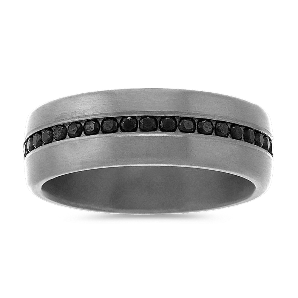 Black Sapphire Mens Band (7.5mm)