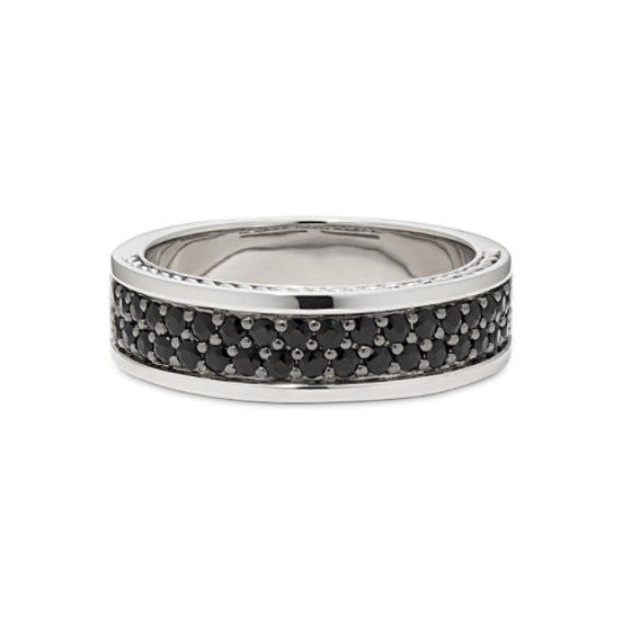 Nightscape 14K Gold & Black Sapphire Band (7mm)