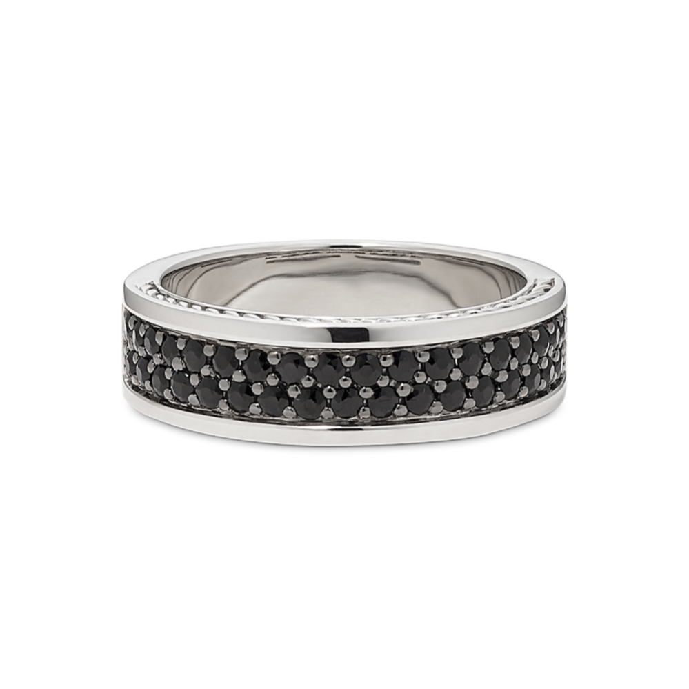 Nightscape 14K Gold & Black Sapphire Band (7mm)