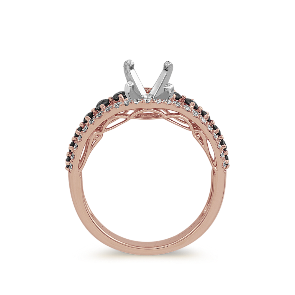 Black Sapphire and Diamond Engagement Ring Shane Co.