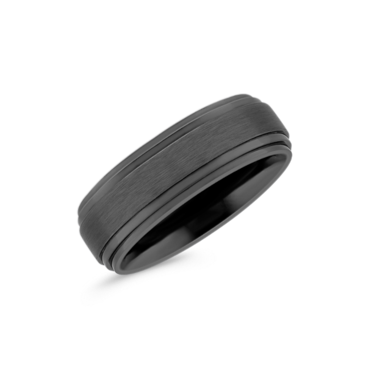 Black Titanium Comfort Fit Ring (8mm)