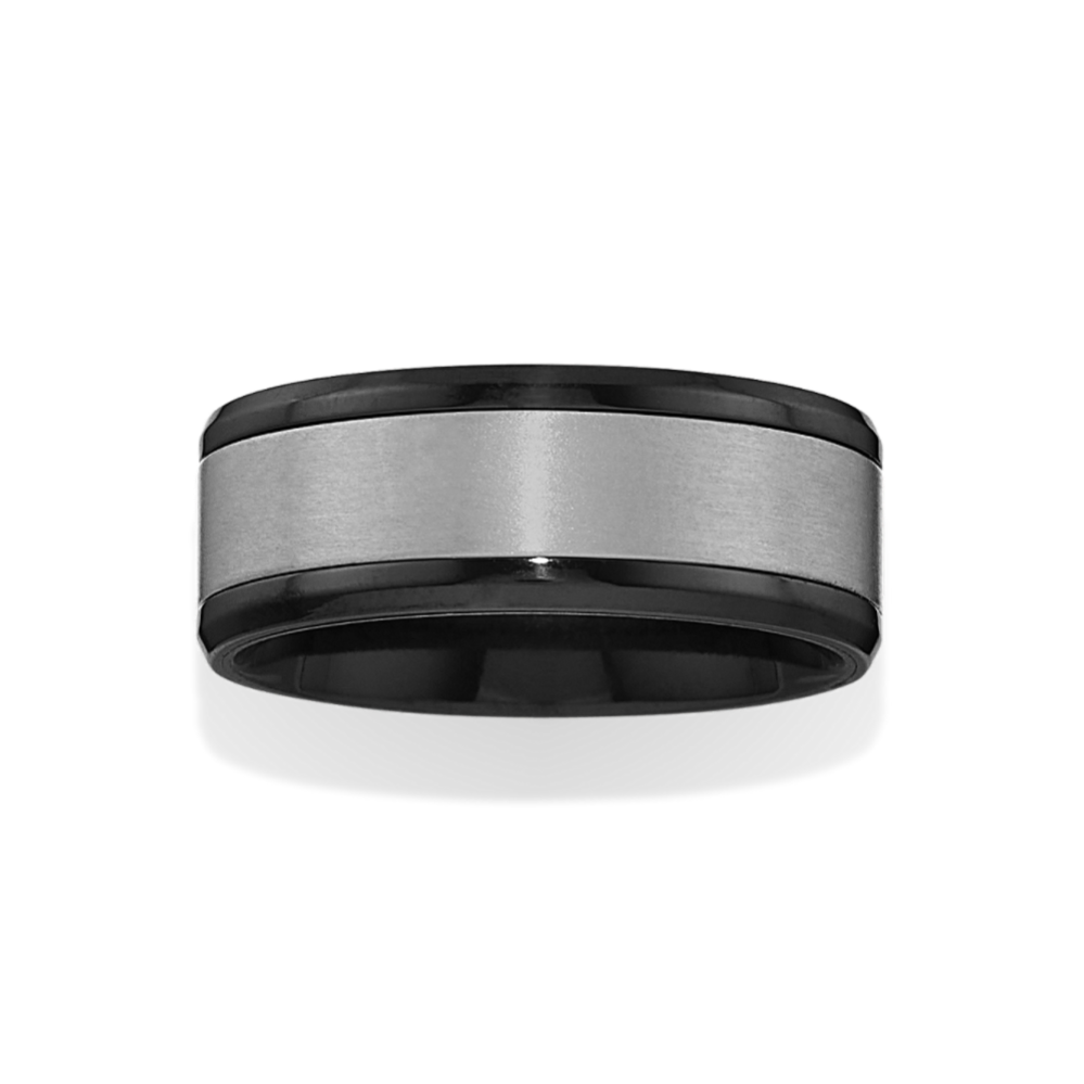 Black Titanium and Tantalum Mens Band (8mm)