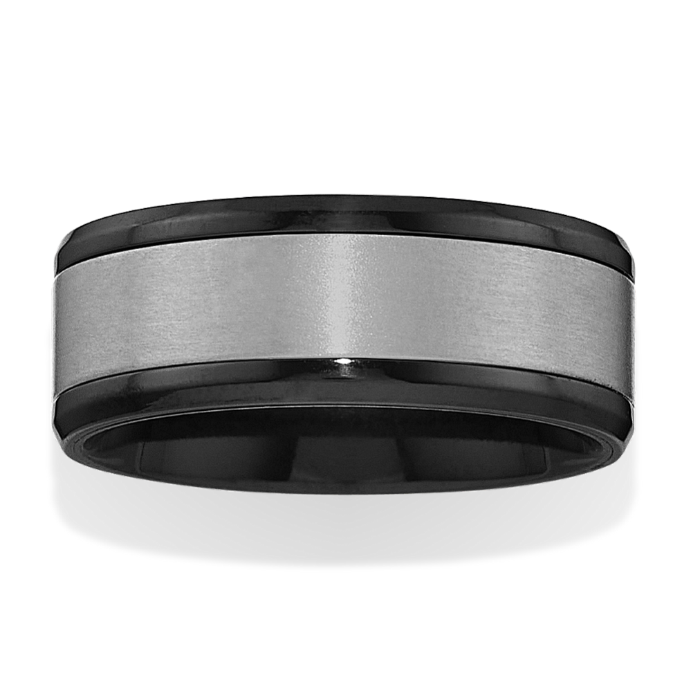 Black Titanium and Tantalum Mens Band (8mm)