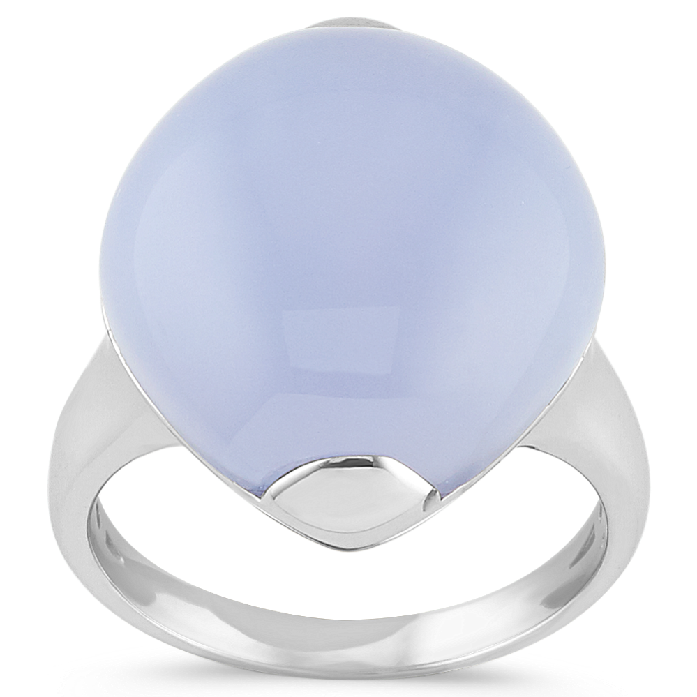 Blue Lace Agate Ring in Sterling Silver
