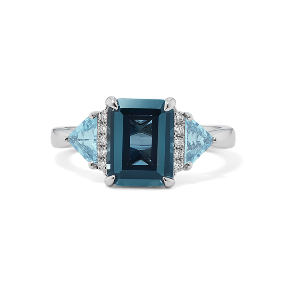 Riley Blue Topaz & Diamond Cocktail Ring