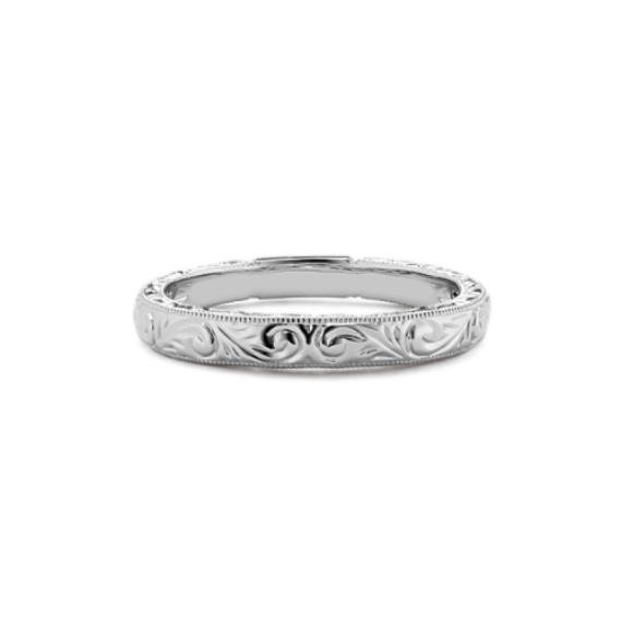 Brocade 14K White Gold Band