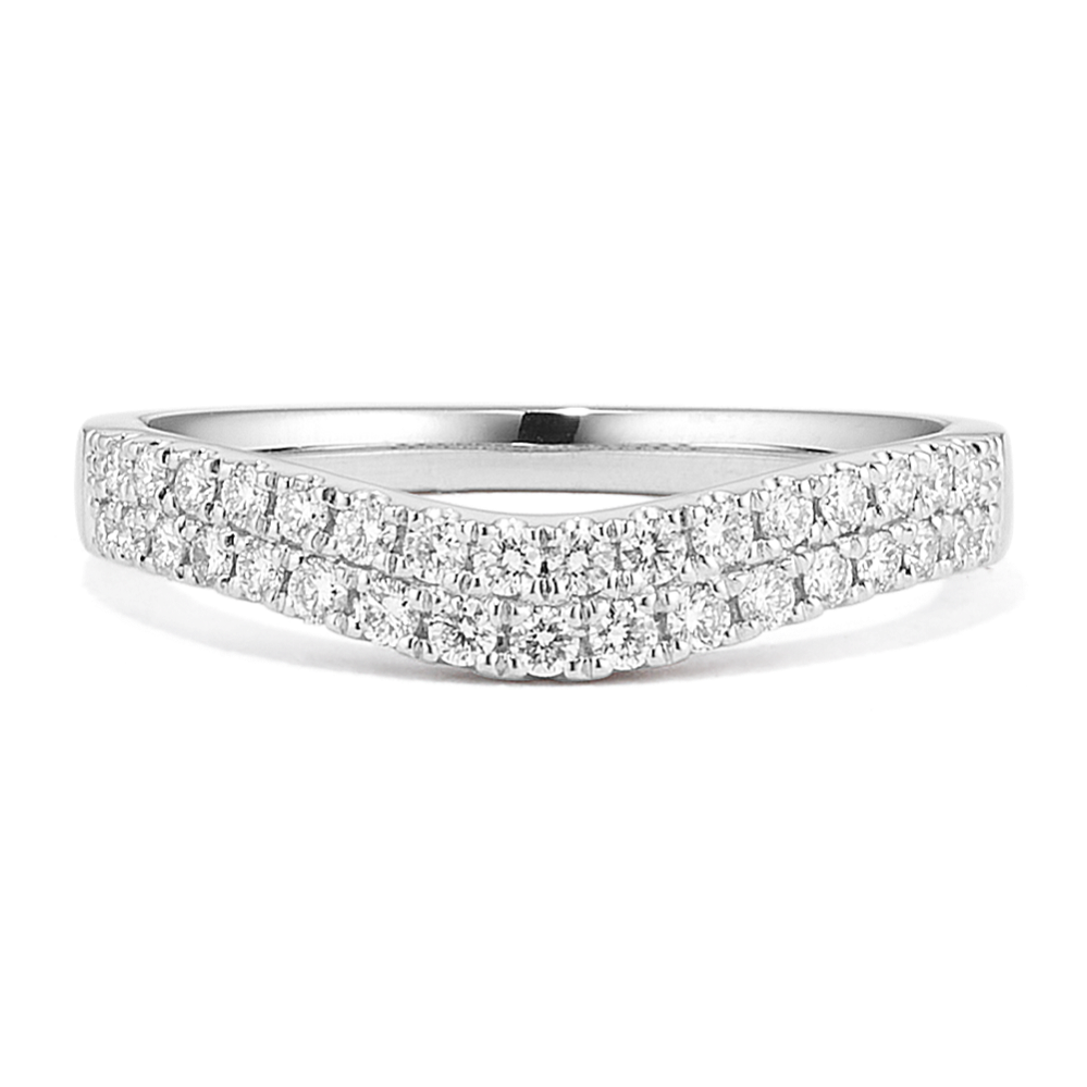 Brook Double Row Contour Band in Platinum