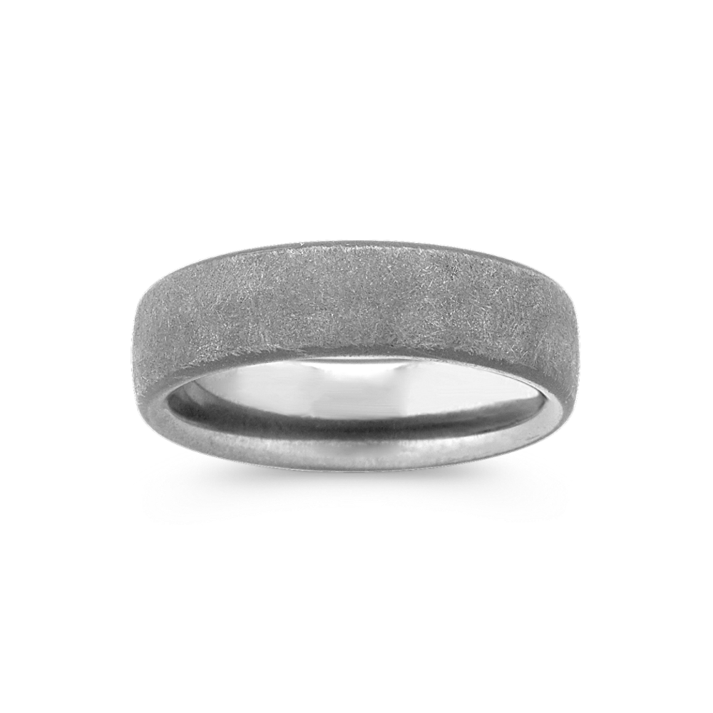 Brushed Grey Tantalum Mens Ring (6.5mm)
