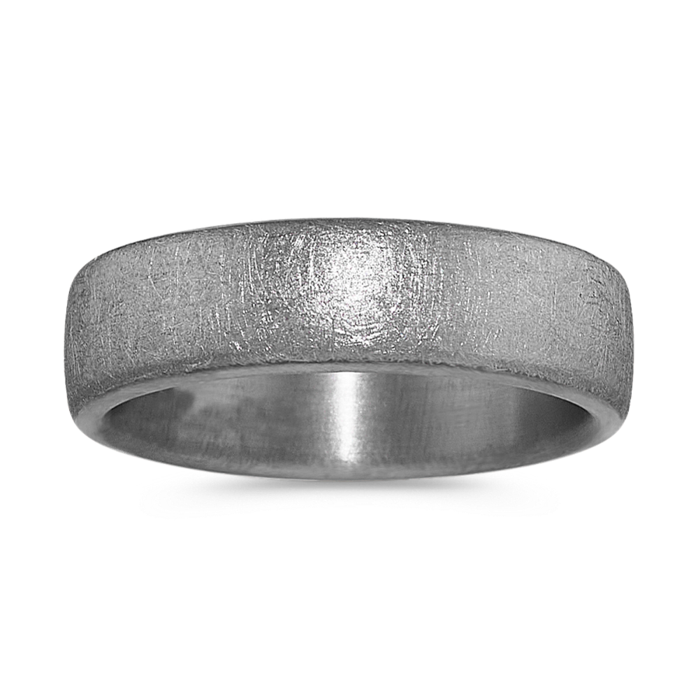 Brushed Black Tantalum Mens Ring (6.5mm)