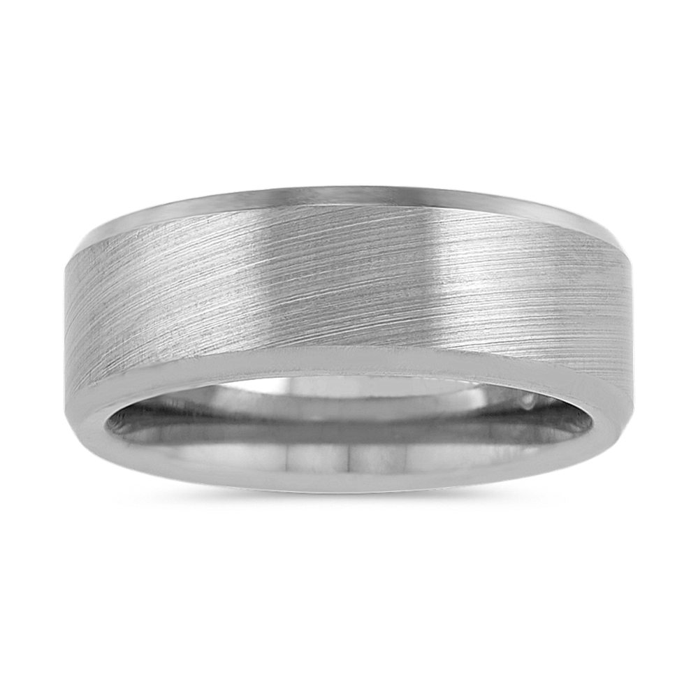 Brushed Titanium Mens Band (8mm)