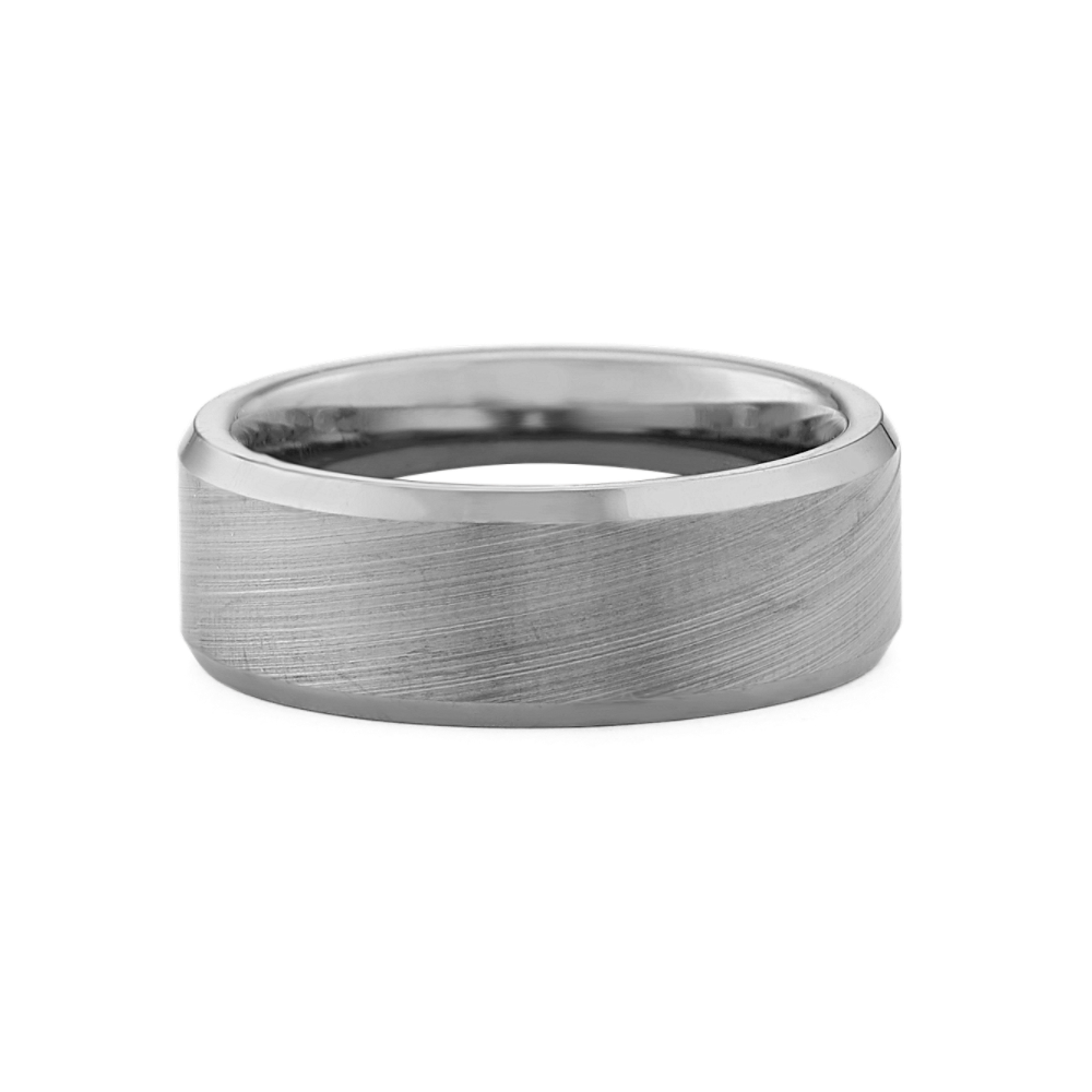 Brushed Titanium Mens Band (8mm) Shane Co.
