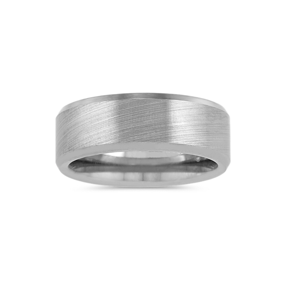 Brushed Titanium Mens Band (8mm) Shane Co.