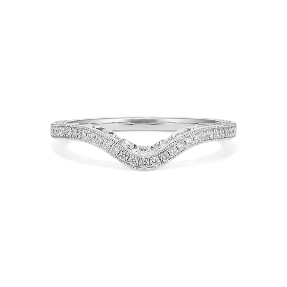 Art Nouveau Diamond Pave Contour Band in Platinum