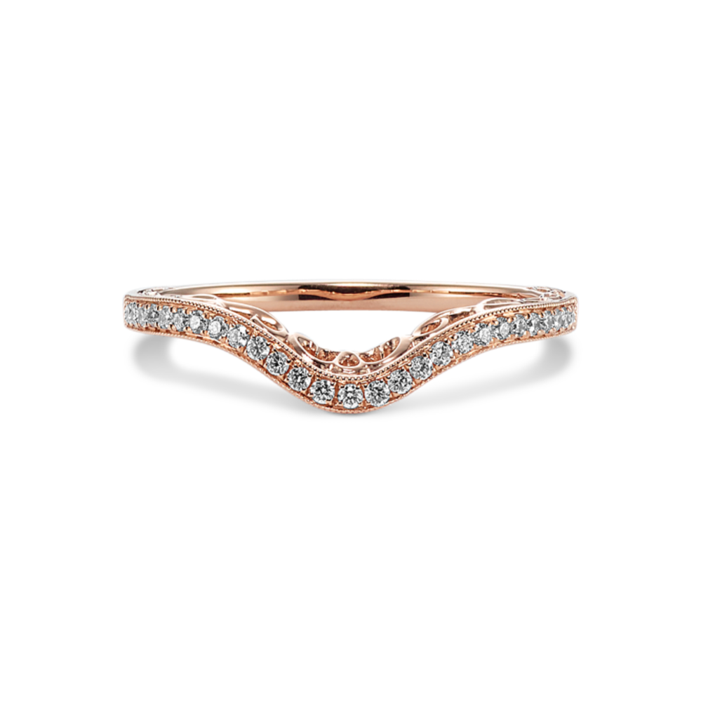 Art Nouveau Diamond Pave Contour Band