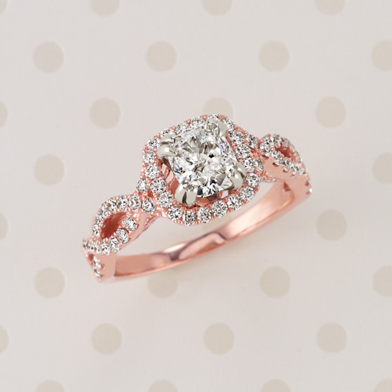 Echo Infinity Halo Engagement Ring in Rose Gold | Shane Co.