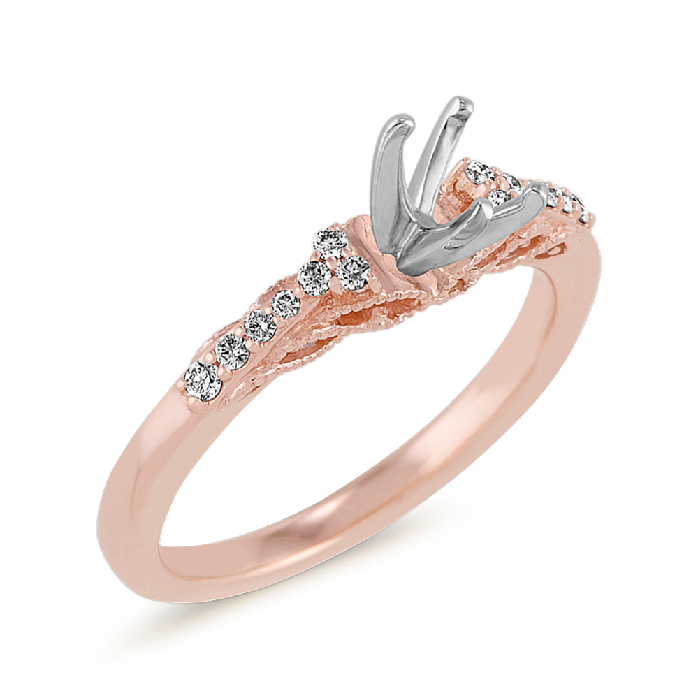 Carina Vintage Diamond Engagement Ring in 14k Rose Gold | Shane Co.