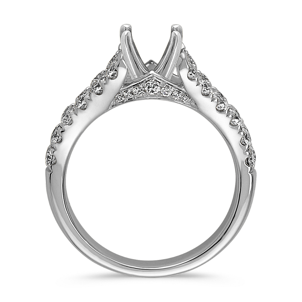 Cathedral Diamond Engagement Ring in Platinum | Shane Co.