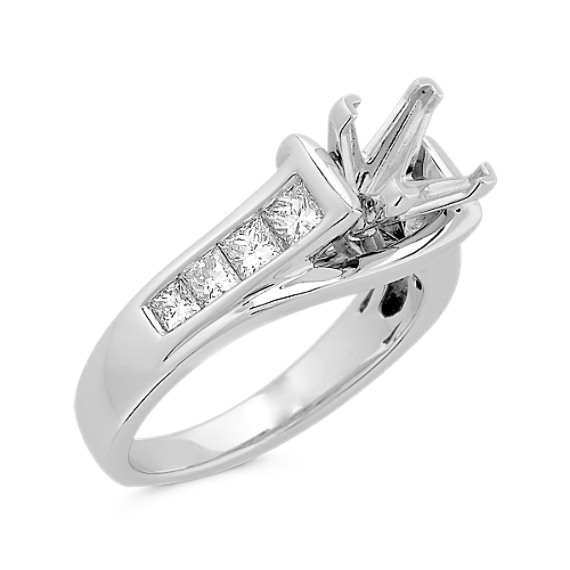 Cathedral Princess Cut Engagement Ring With Channel Setting Shane Co