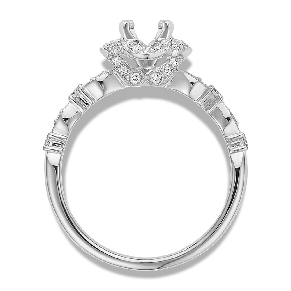 Cecelia Halo Engagement Ring for 0.50 ct Round | Shane Co.