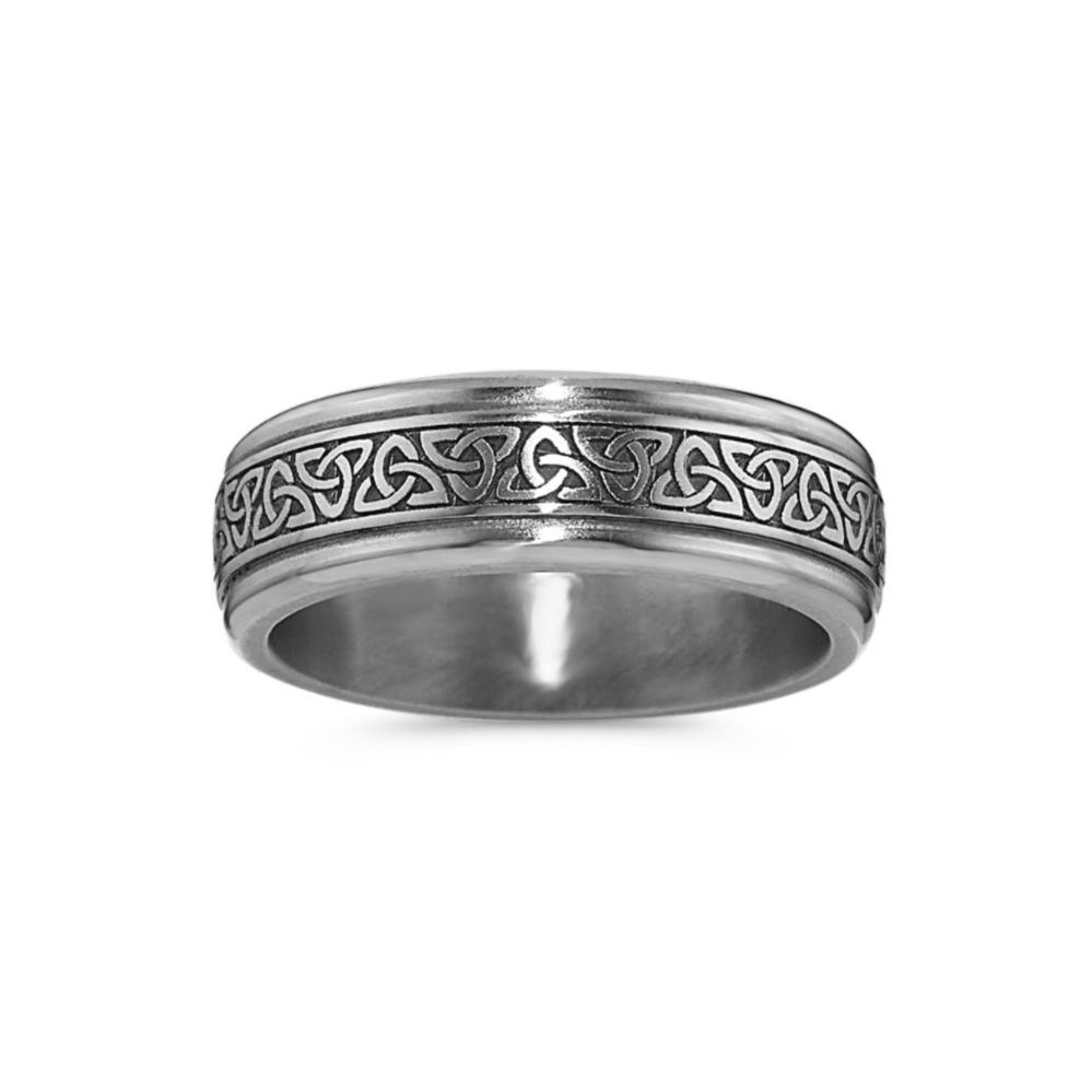 Celtic Black Tantalum Mens Ring (7mm) | Shane Co.