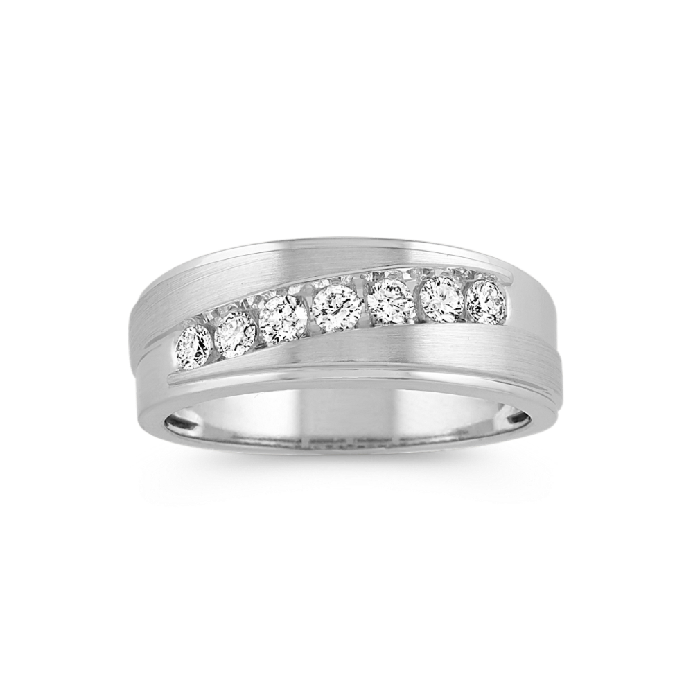 Gibson Channel-Set Natural Diamond Ring in 14K White Gold (4mm)