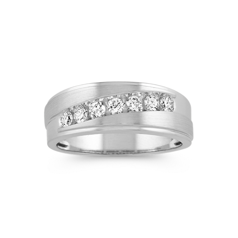 Gibson 14K White Gold & Diamond Band (4mm)