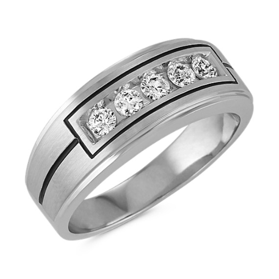 Channel-Set Diamond Ring in 14k White Gold (8.5mm) | Shane Co.