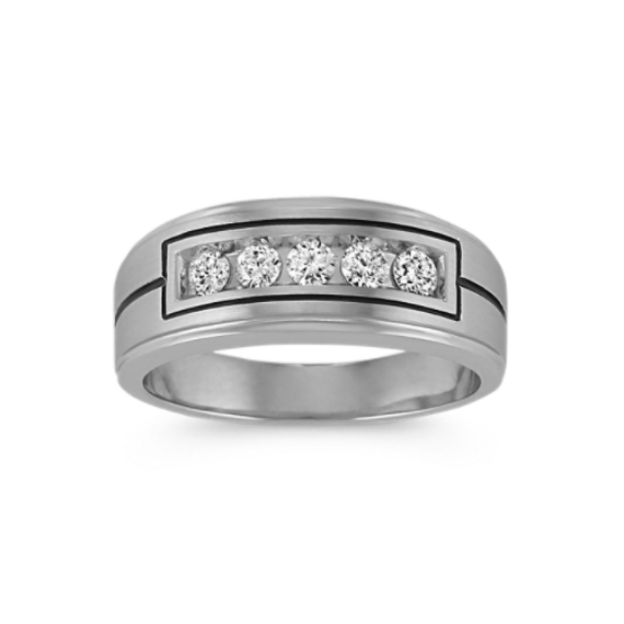 Axis 14K White Gold & Diamond Band (3.5mm)